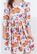 Mila & Rose Mila & Rose- Hey Pumpkin  L/S Ruffle Twirl Dress