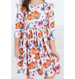 Mila & Rose Mila & Rose- Hey Pumpkin  L/S Ruffle Twirl Dress