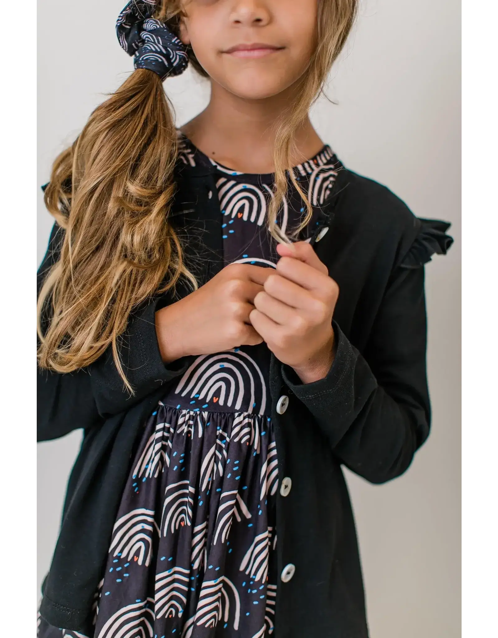 Mila & Rose Mila & Rose- Black Ruffle Cardigan