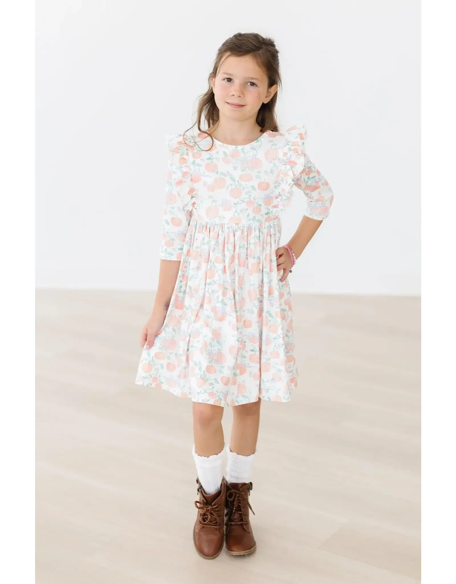 Mila & Rose Mila & Rose- Pretty Pumpkins Ruffle Twirl Dress