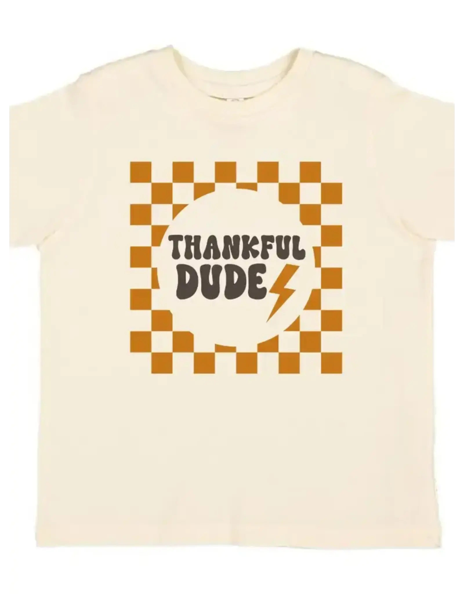 Sweet Wink Sweet Wink- Thankful Dude Checker Thanksgiving  Natural TShirt