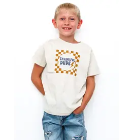 Sweet Wink Sweet Wink- Thankful Dude Checker Thanksgiving  Natural TShirt
