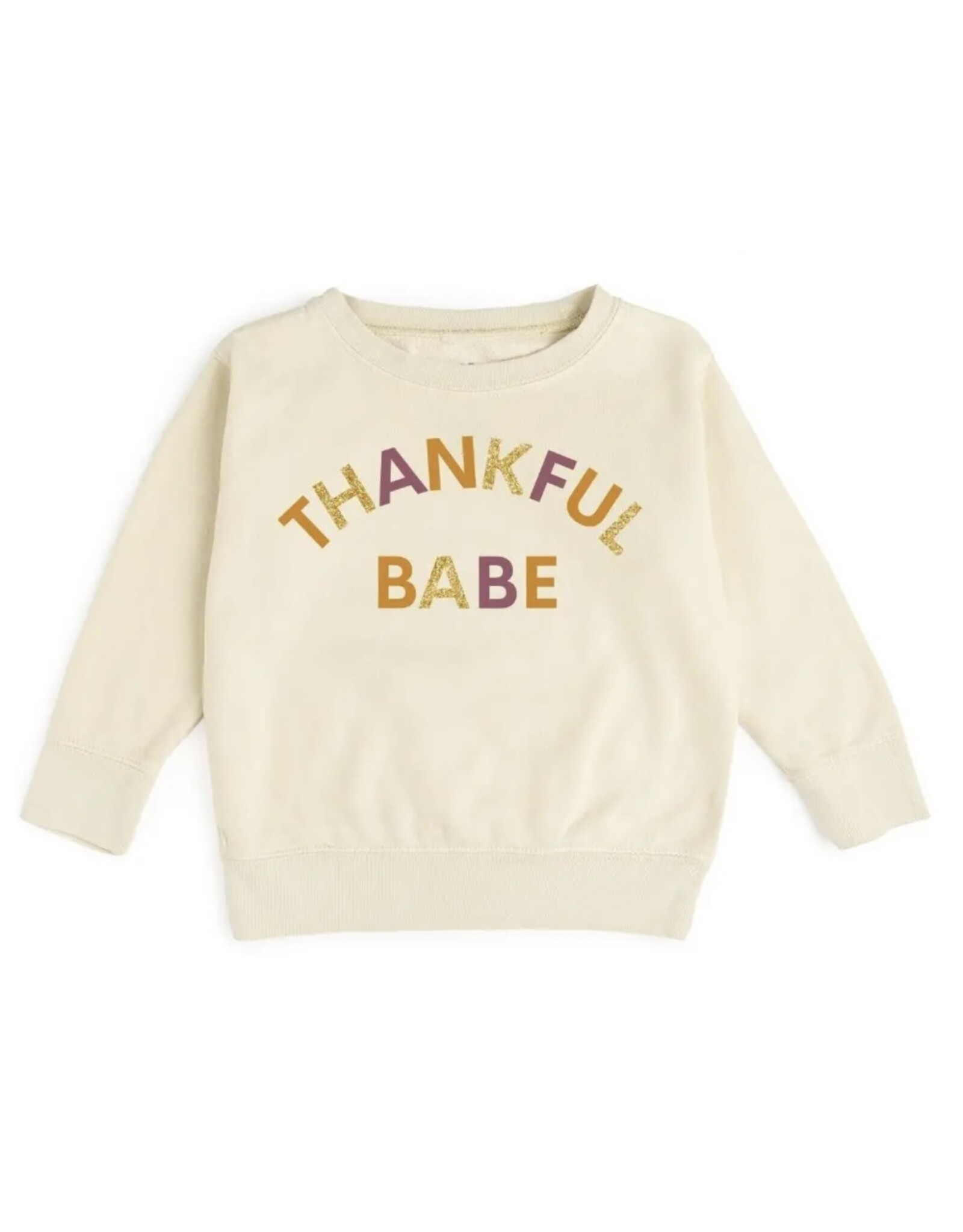 Sweet Wink- Thankful Babe Natural Sweatshirt