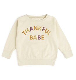 Sweet Wink- Thankful Babe Natural Sweatshirt