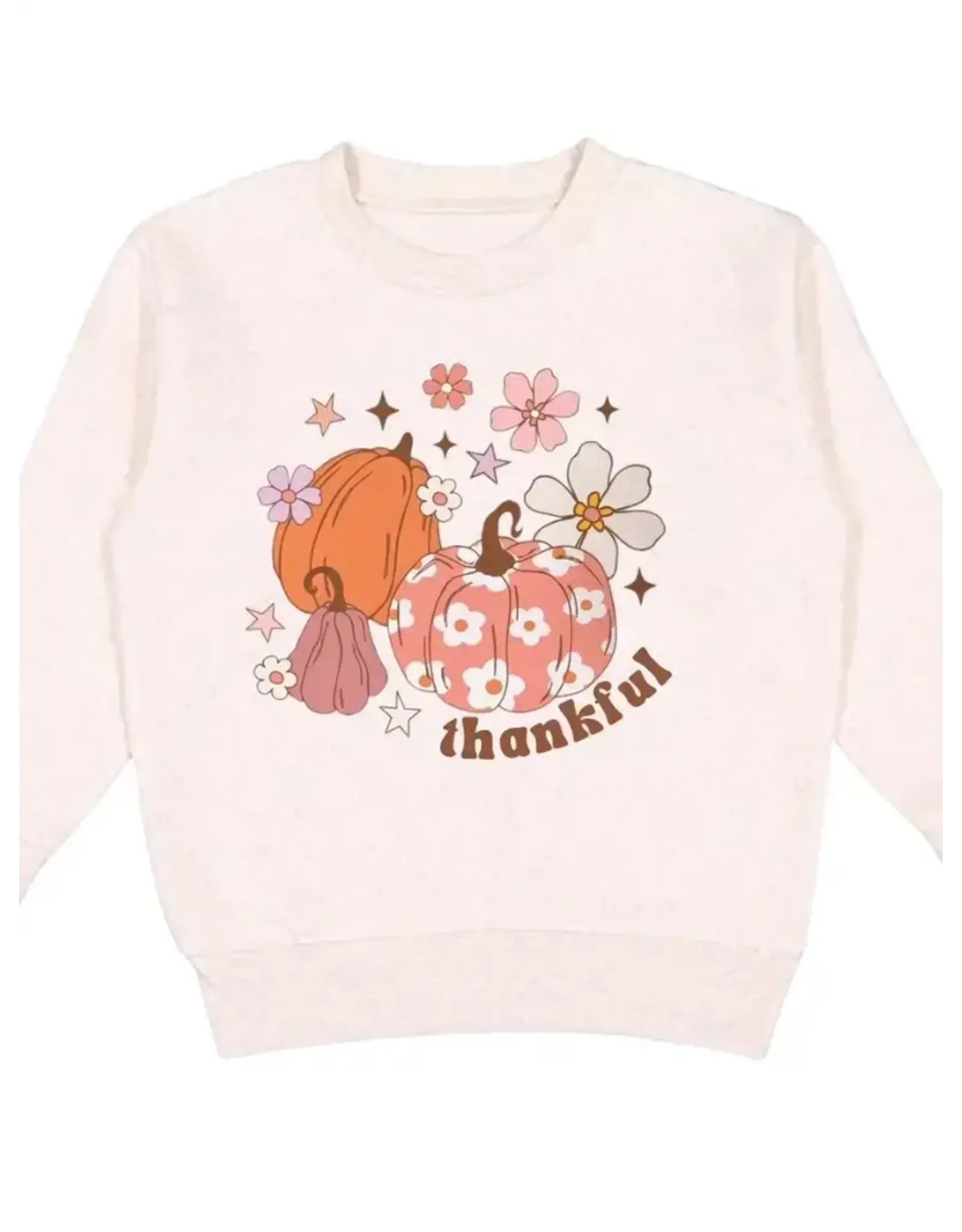 Sweet Wink- Thankful Pumpkin Daisy Natural Sweatshirt
