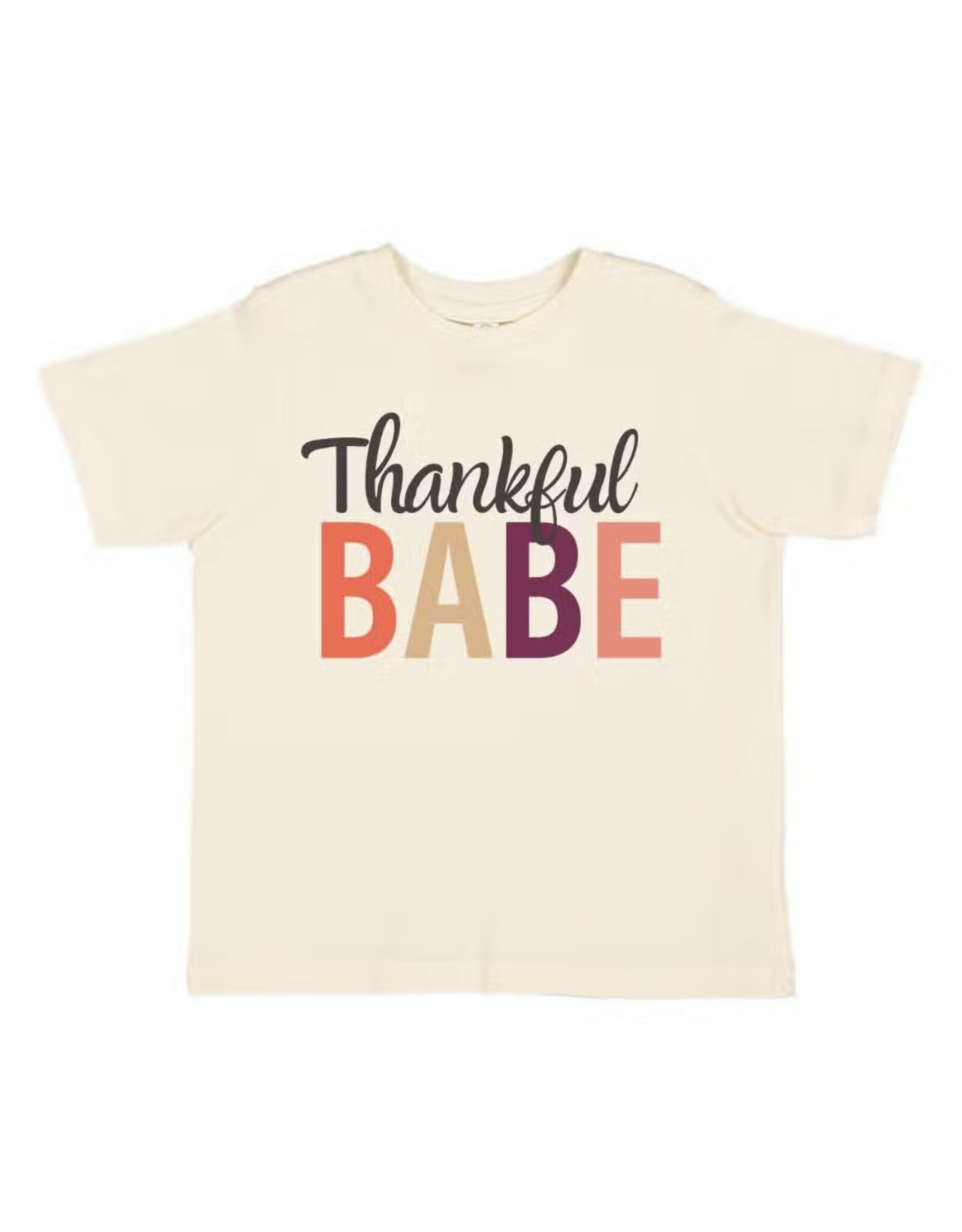 Sweet Wink Sweet Wink- Thankful Babe Thanksgiving Natural TShirt