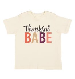 Sweet Wink Sweet Wink- Thankful Babe Thanksgiving Natural TShirt