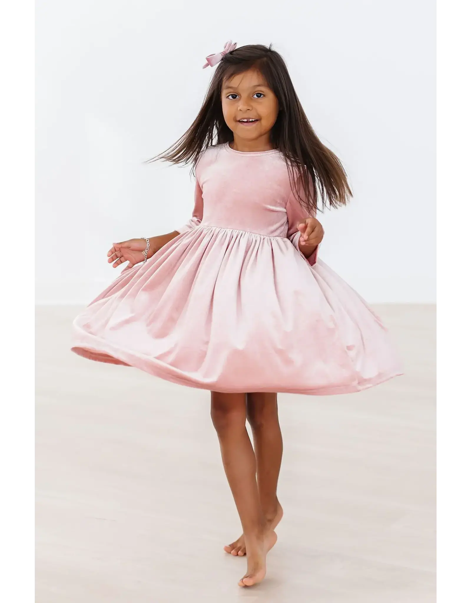 Mila & Rose Mila & Rose- Vintage Pink Velvet Twirl Dress