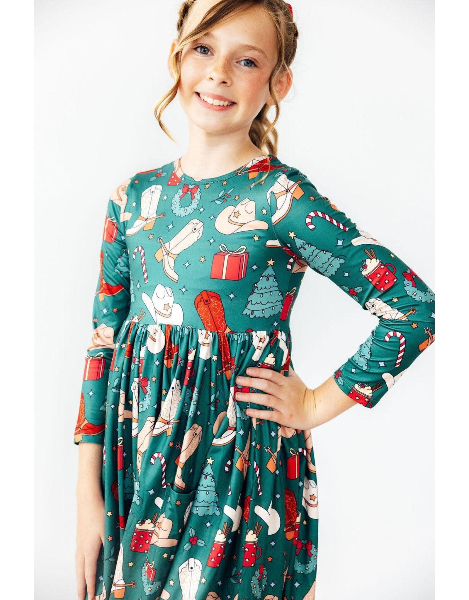 Mila & Rose Mila & Rose- Western Winderland L/S Pocket Twirl Dress