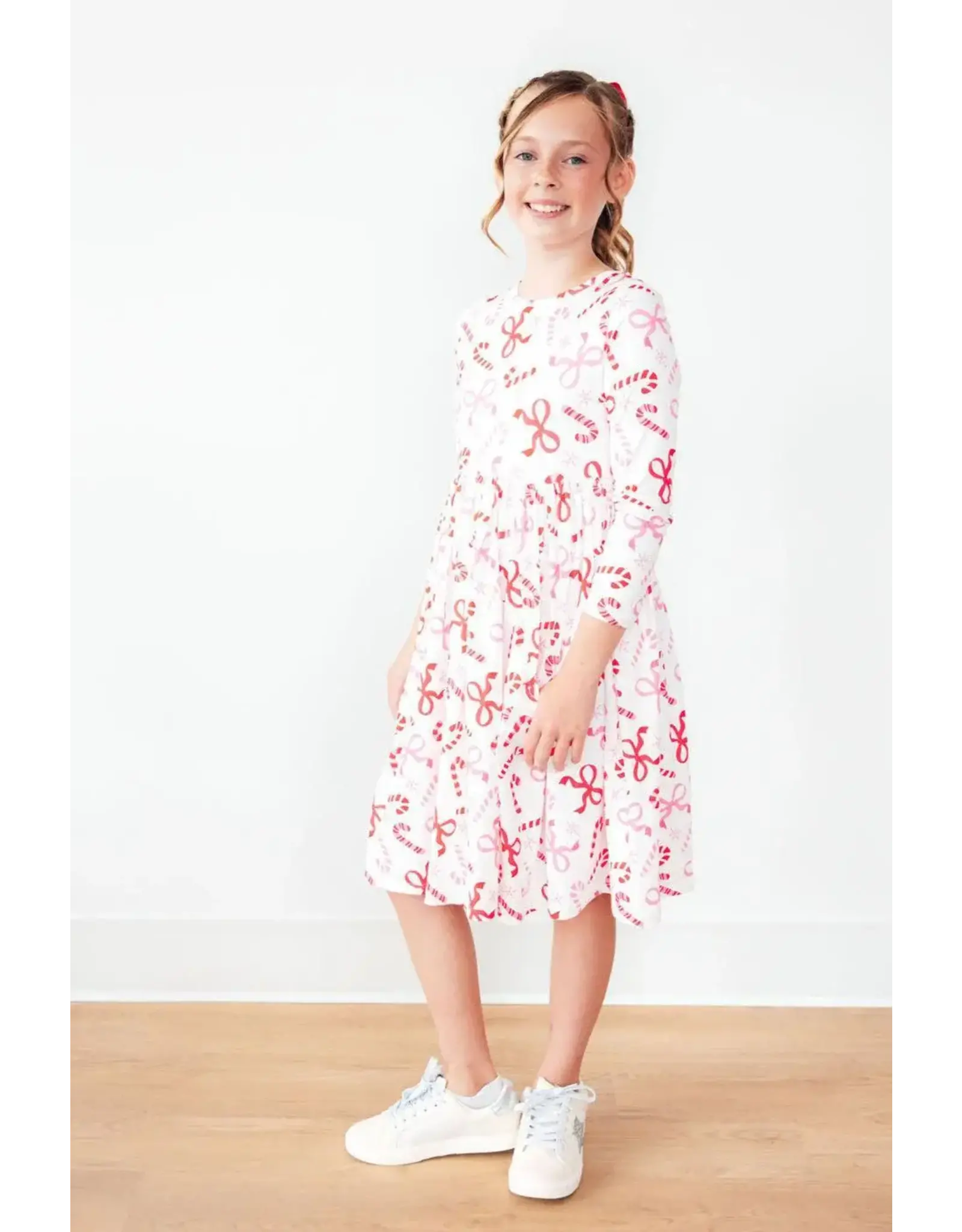 Mila & Rose Mila & Rose- Candy Cane Lane L/S Pocket Twirl Dress