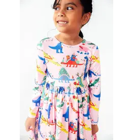 Mila & Rose Mila & Rose- Jingle Saurus L/S Pocket Twirl Dress