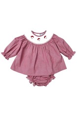 Three Sisters Three Sisters- Santa Smocked Bloomer Set