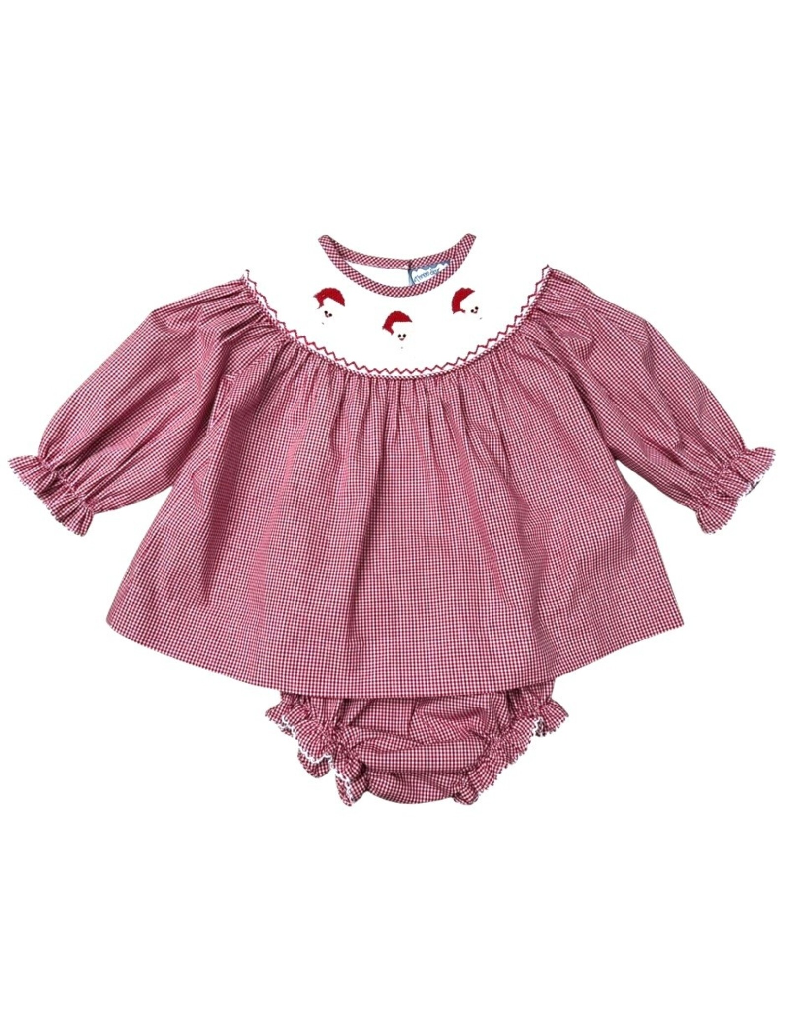 Three Sisters Three Sisters- Santa Smocked Bloomer Set