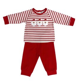 Three Sisters Three Sisters- Santa Applique Boys Jogger Set