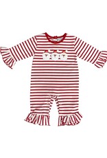 Three Sisters Three Sisters- Santa Applique Girls Romper