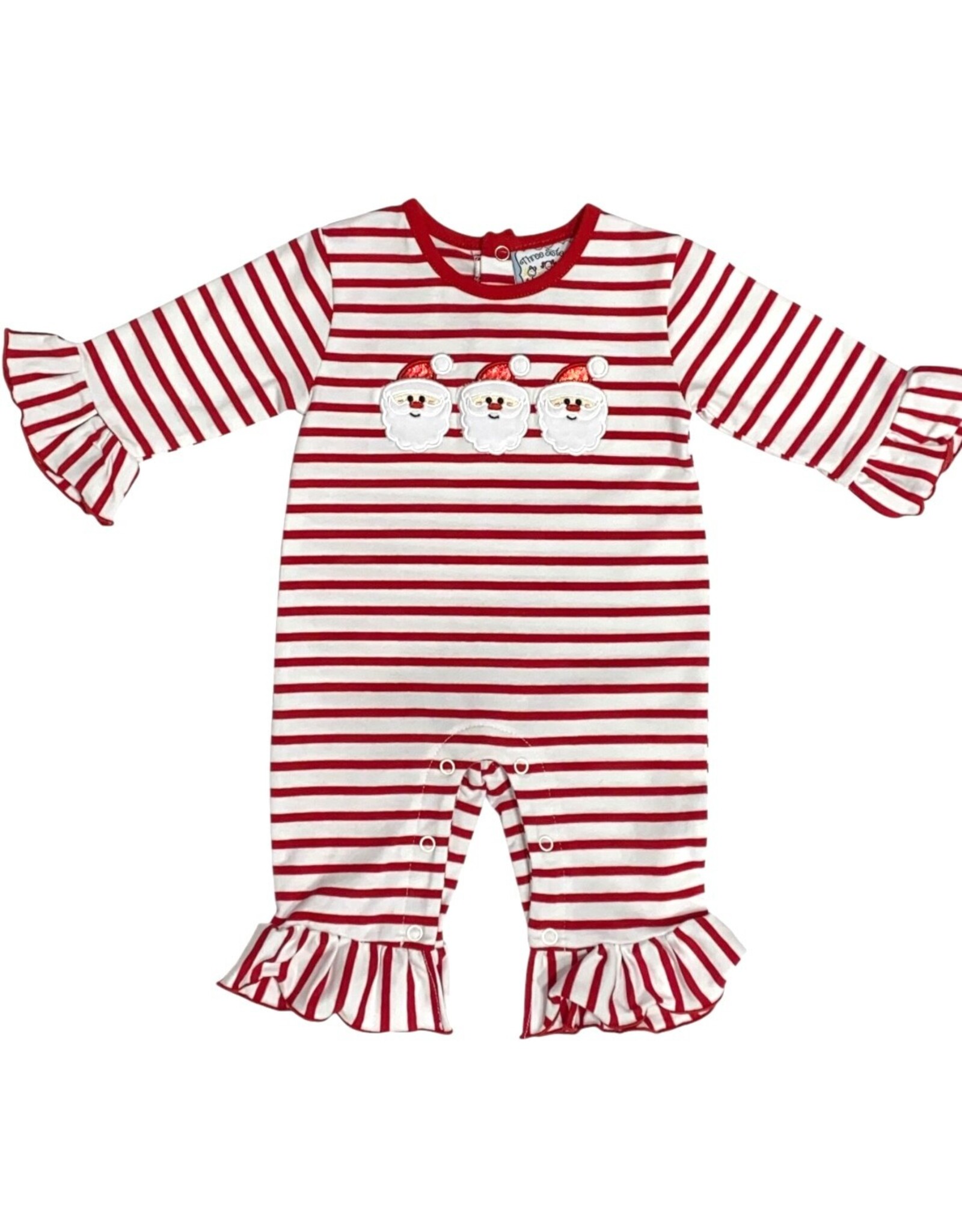 Three Sisters Three Sisters- Santa Applique Girls Romper
