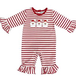Three Sisters Three Sisters- Santa Applique Girls Romper
