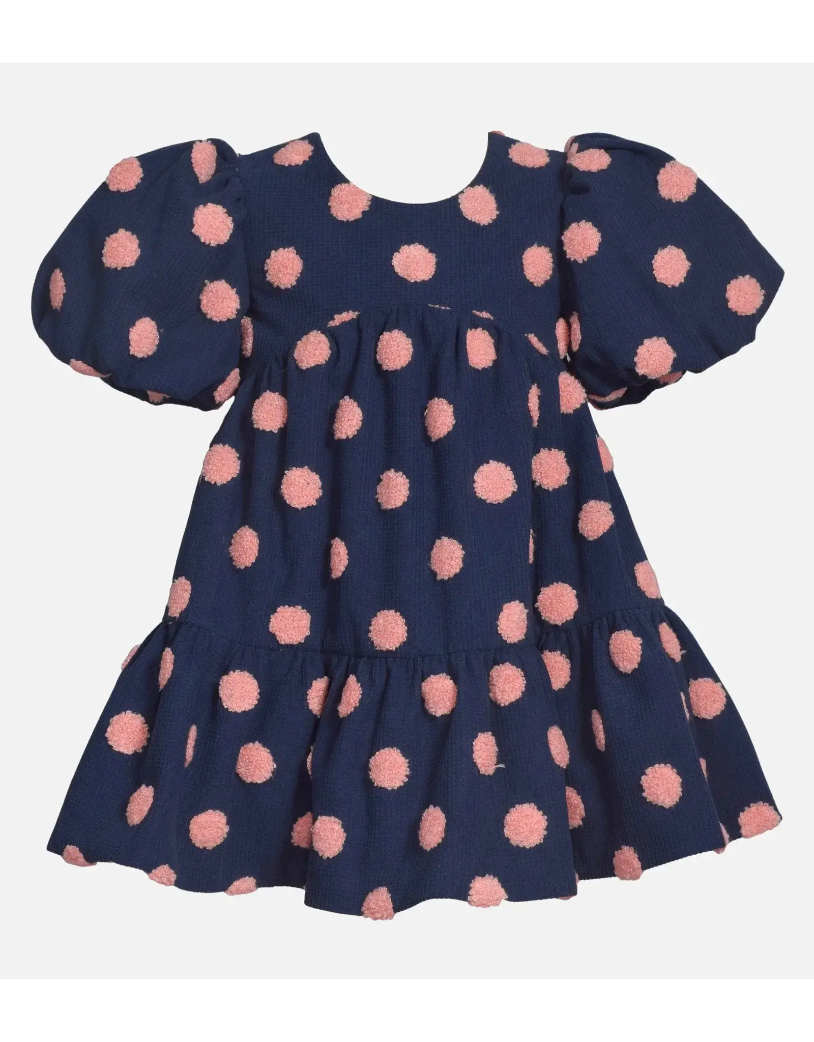 Bonnie  Jean Bonnie Jean- Reece Tufted Polka Dot Dress