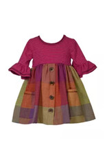 Bonnie  Jean Bonnie Jean- Multi Plaid Pocket Dress