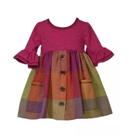Bonnie  Jean Bonnie Jean- Multi Plaid Pocket Dress