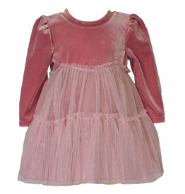 Bonnie  Jean Bonnie Jean- Hayden Velvet Rose Float Dress