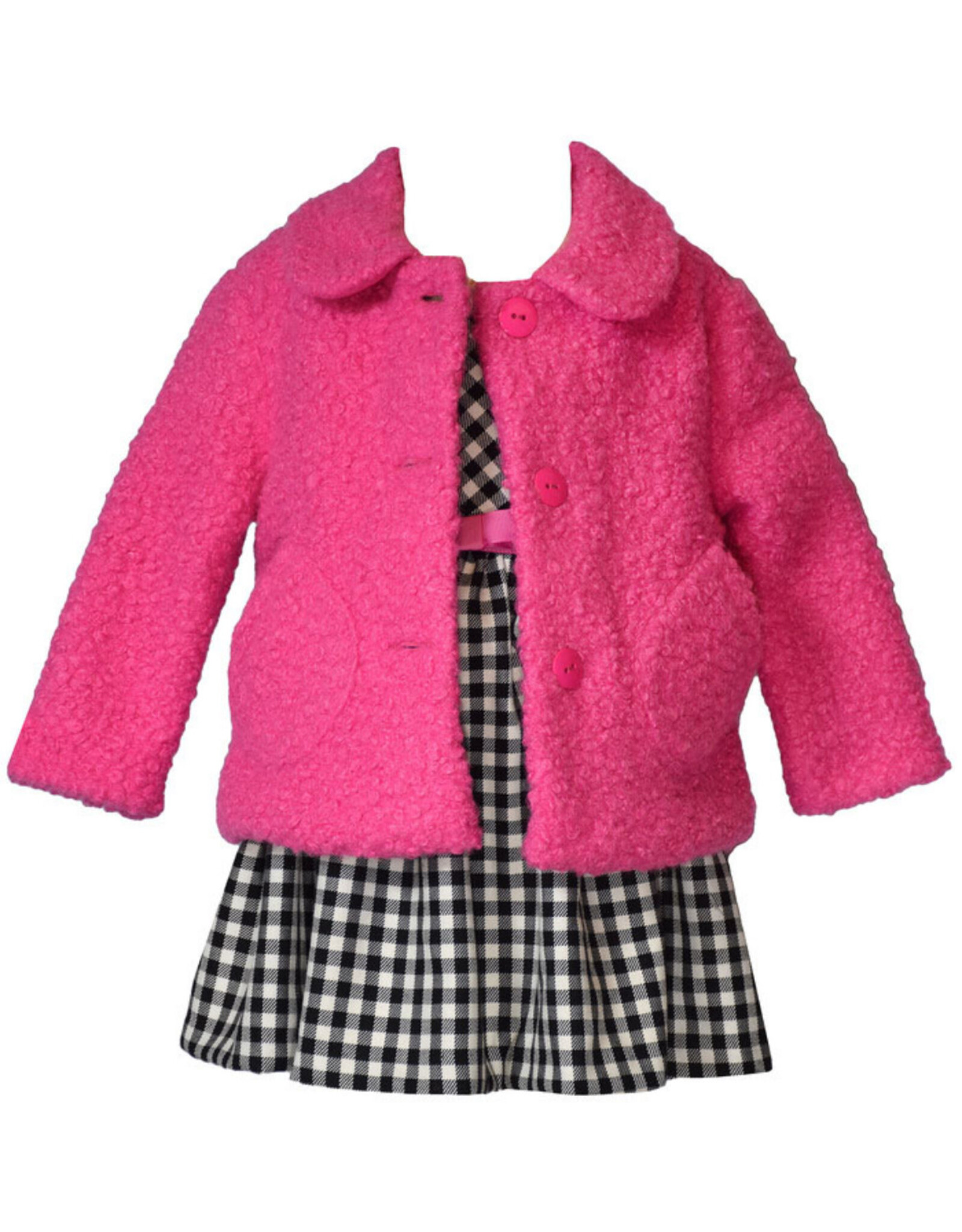 Bonnie  Jean Bonnie Jean- Fuchsia Carcoat & Dress