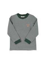 Cypress Row Cypress Row- Green Stripe Reindeer Crew Cuff L/S Tee