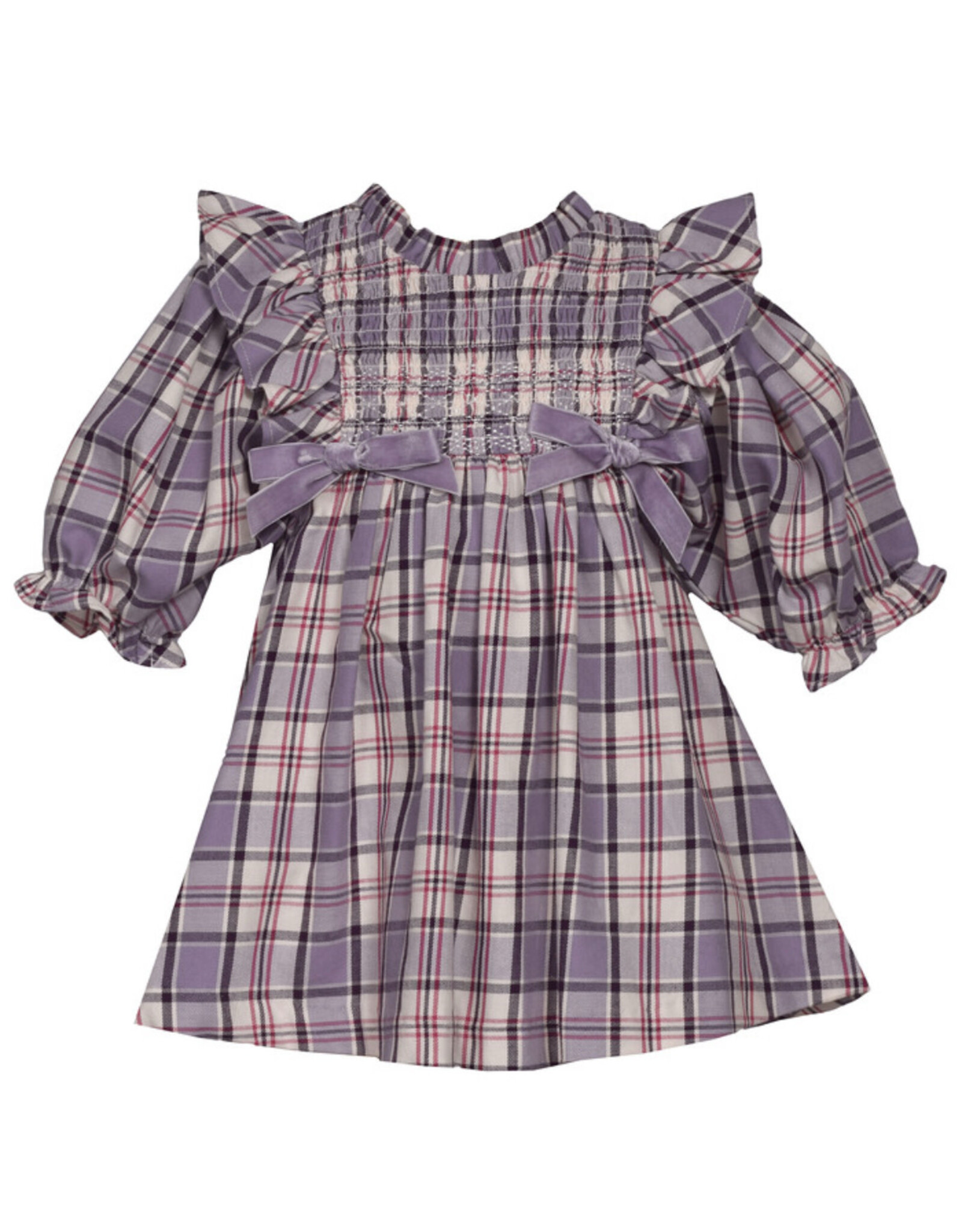 Bonnie  Jean Bonnie Jean- Violette Smocked Plaid Dress