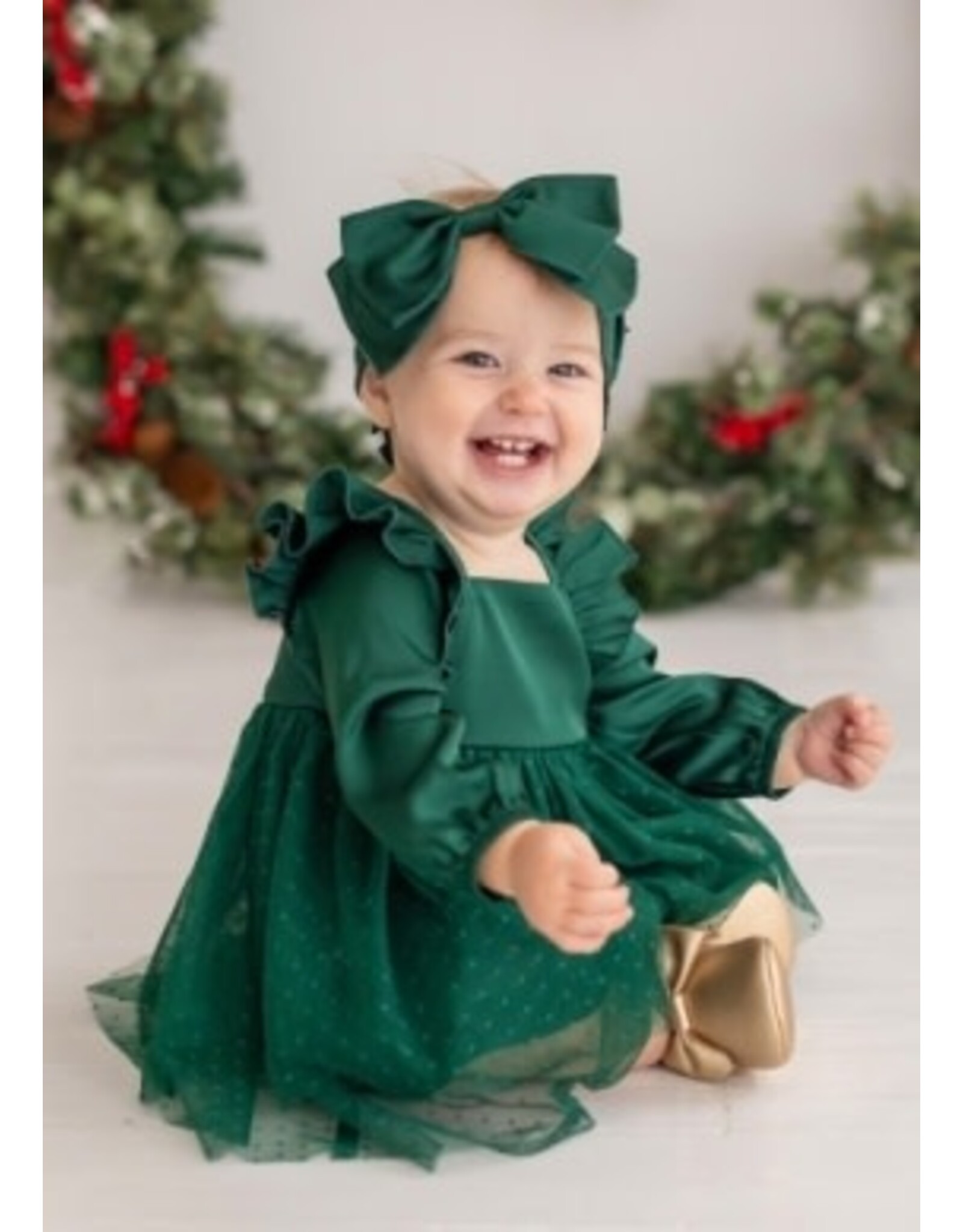 Isobella & Chloe Isobella & Chloe- Green Mistletoe Tulle Dress