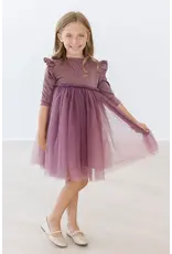 Mila & Rose Mila & Rose- Mauve Shimmer 3/4 Sleeve Tutu Dress
