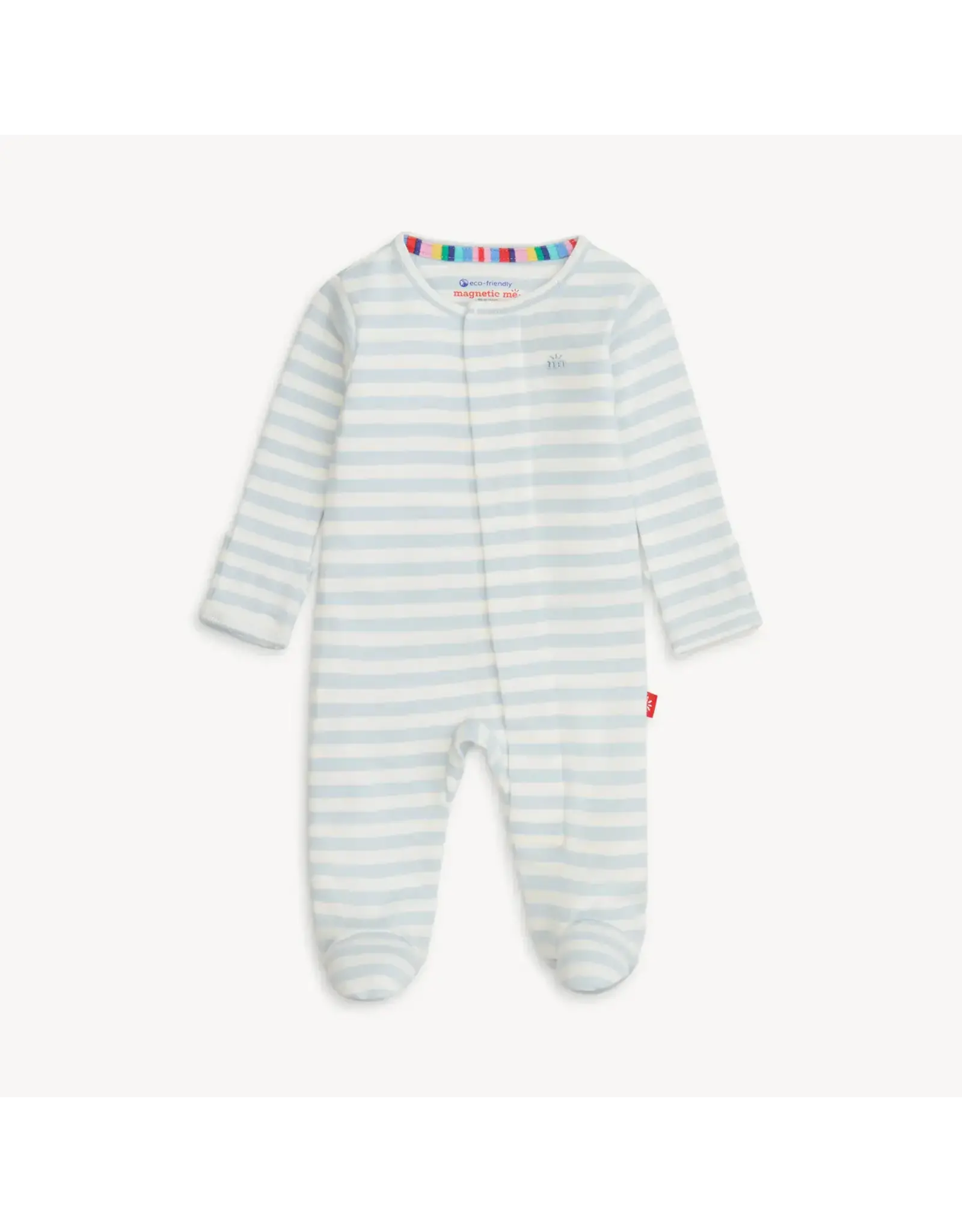 Magnetic Me Magnetic Me- Blue Stripe Organic Magnetic Footie