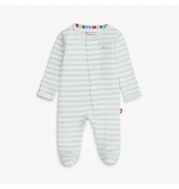 Magnetic Me Magnetic Me- Blue Stripe Organic Magnetic Footie
