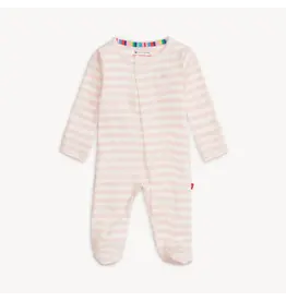 Magnetic Me Magnetic Me- Pink Stripe Organic Magnetic Footie