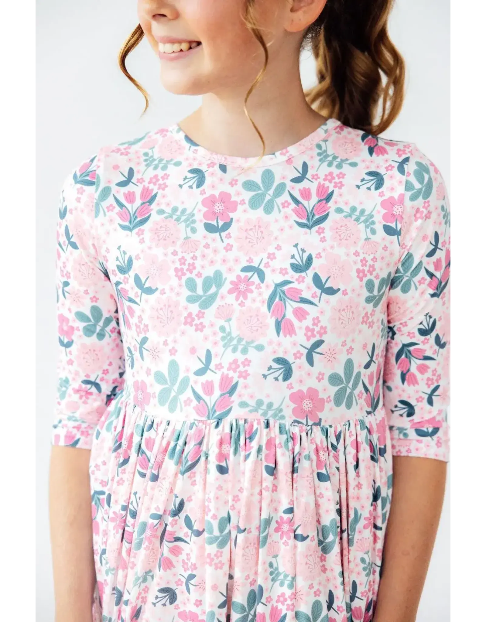 Mila & Rose Mila & Rose- Softly Blooming 3/4 PocketTwirl Dress