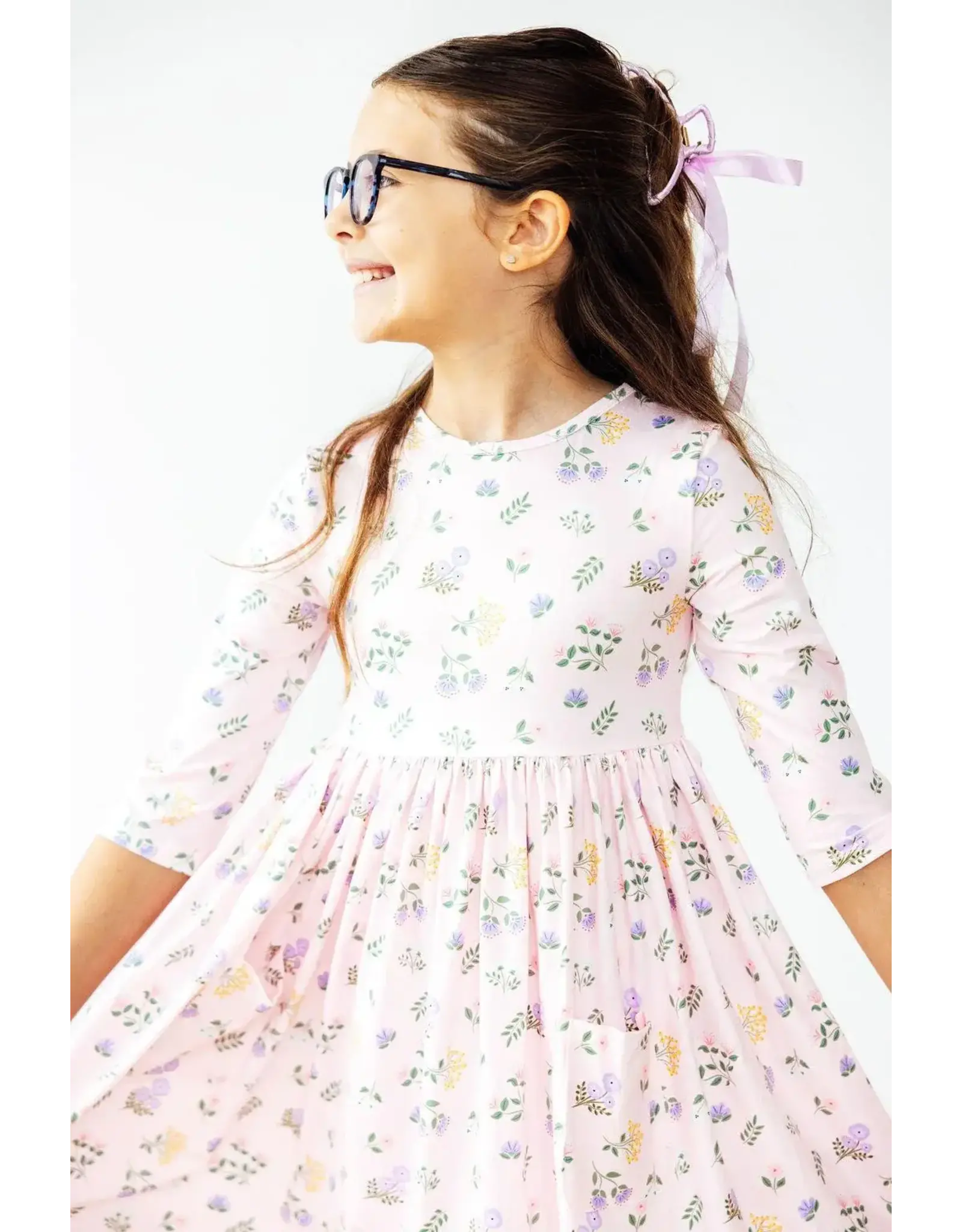 Mila & Rose Mila & Rose- Pastel Petals 3/4 PocketTwirl Dress