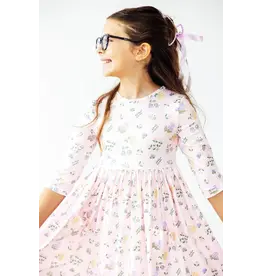 Mila & Rose Mila & Rose- Pastel Petals 3/4 PocketTwirl Dress