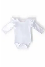 Mila & Rose Mila & Rose- White L/S Flutter Bodysuit