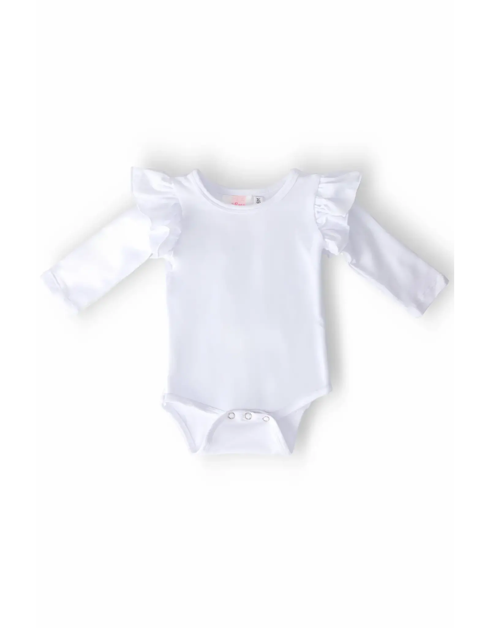 Mila & Rose Mila & Rose- White L/S Flutter Bodysuit