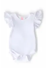 Mila & Rose Mila & Rose- White S/S Flutter Bodysuit