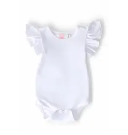 Mila & Rose Mila & Rose- White S/S Flutter Bodysuit