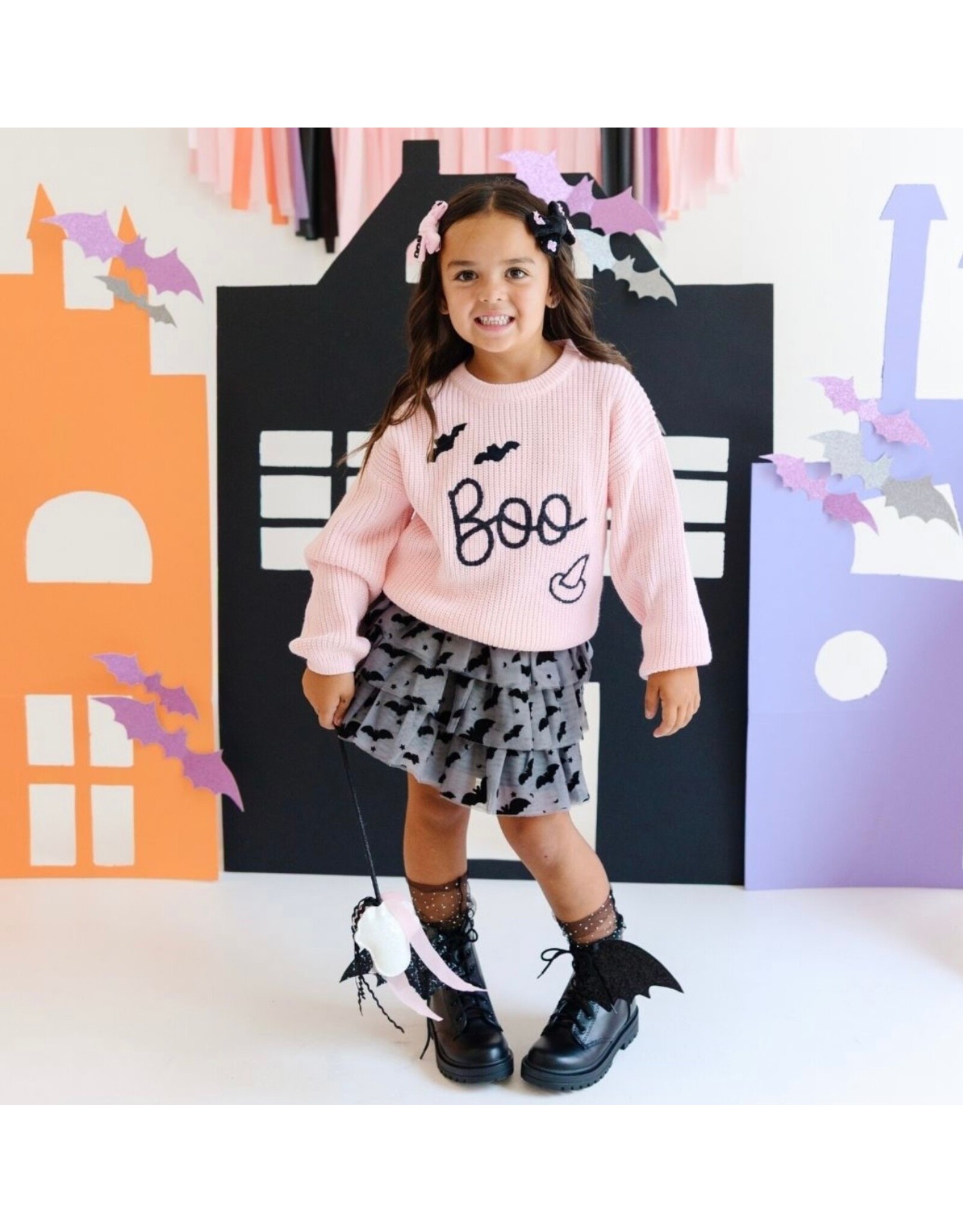 Sweet Wink- Boo Bat Knit Sweater