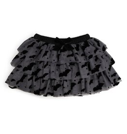 Sweet Wink- Flocked Bats Halloween Bow Tiered Tutu