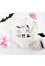Sweet Wink- Spooky Coquette L/S White Romper