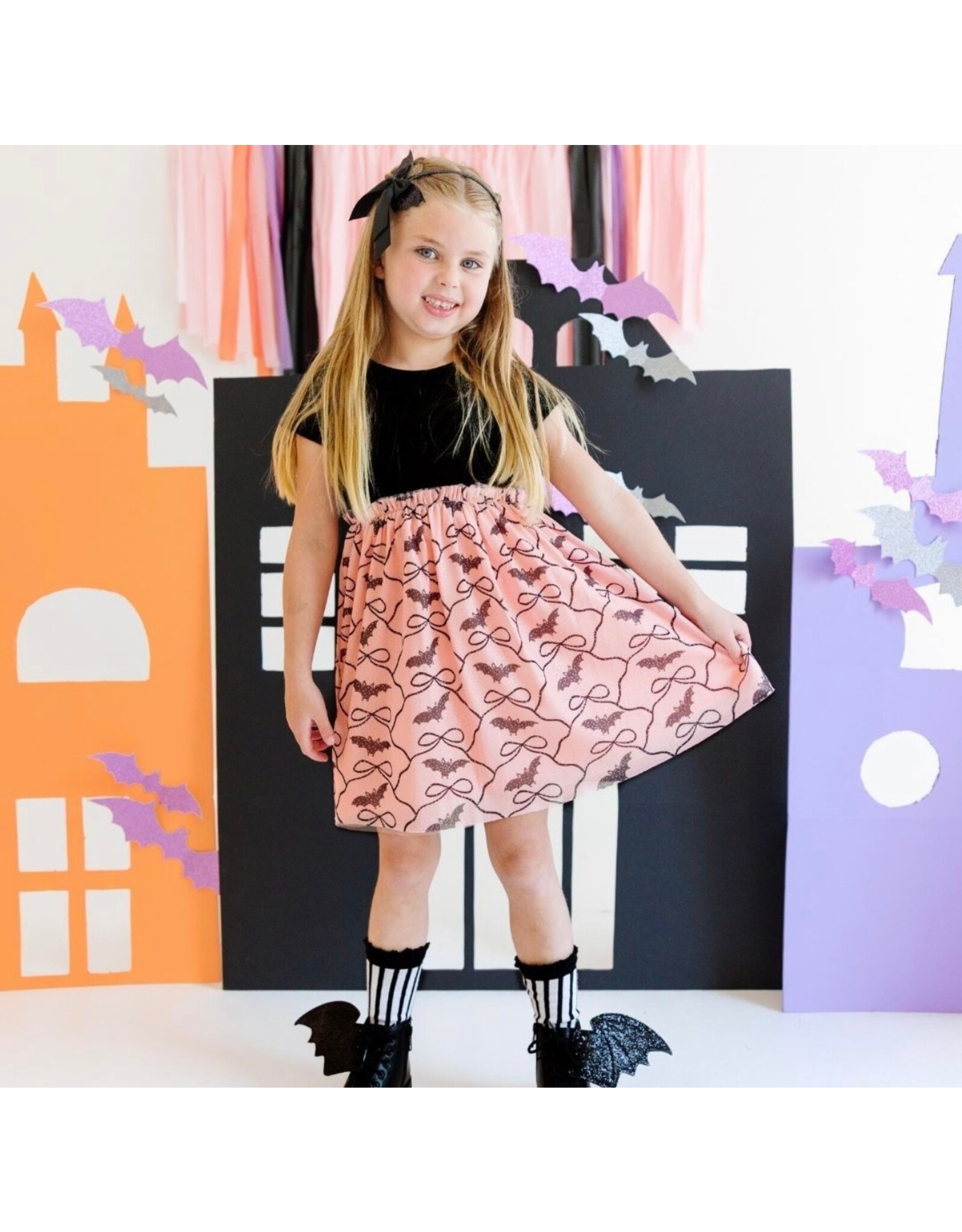 Sweet Wink- Glitter Bat Halloween Coquette Bow Headband