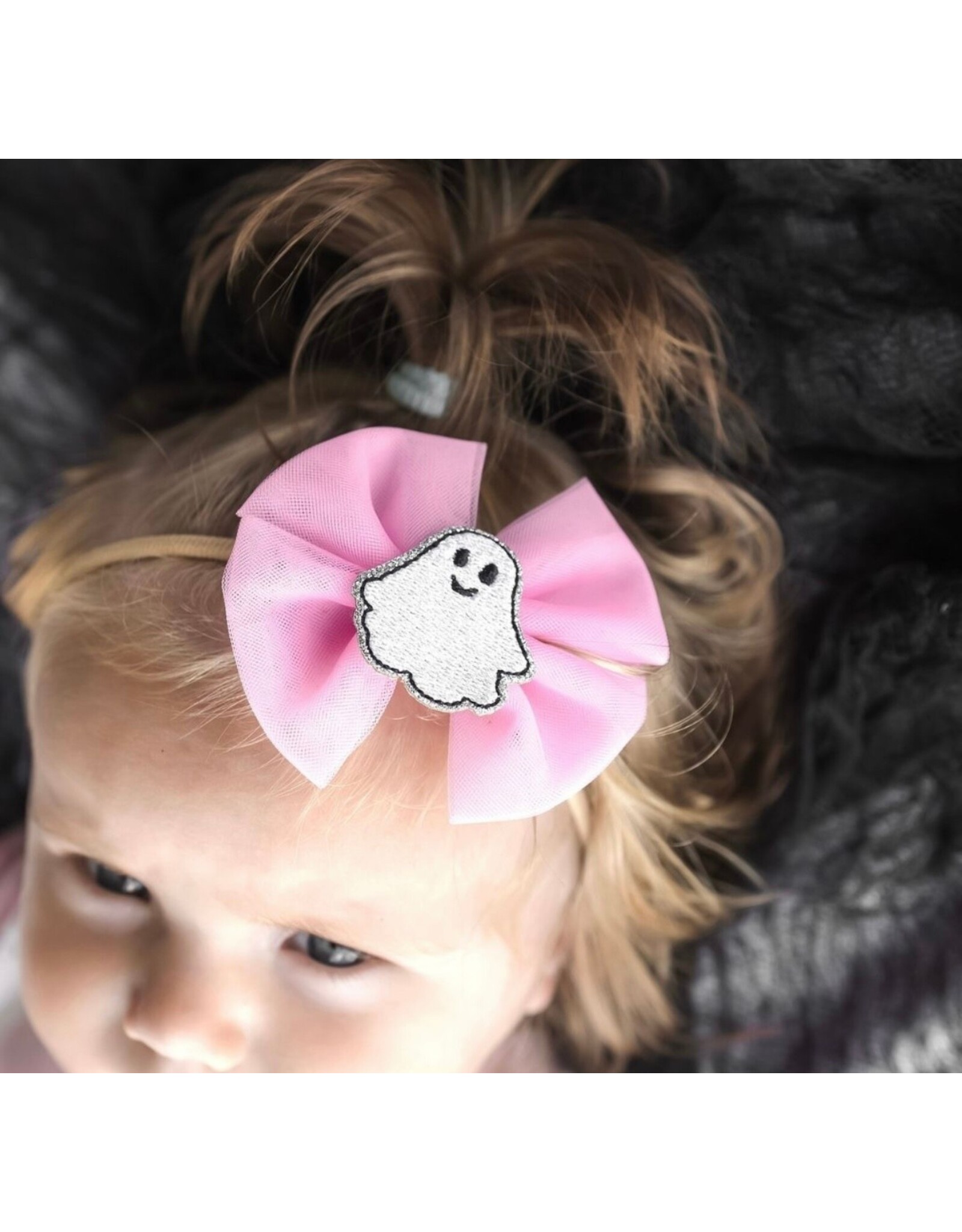 Sweet Wink- Coquette Tulle Ghost Bow Baby Headband