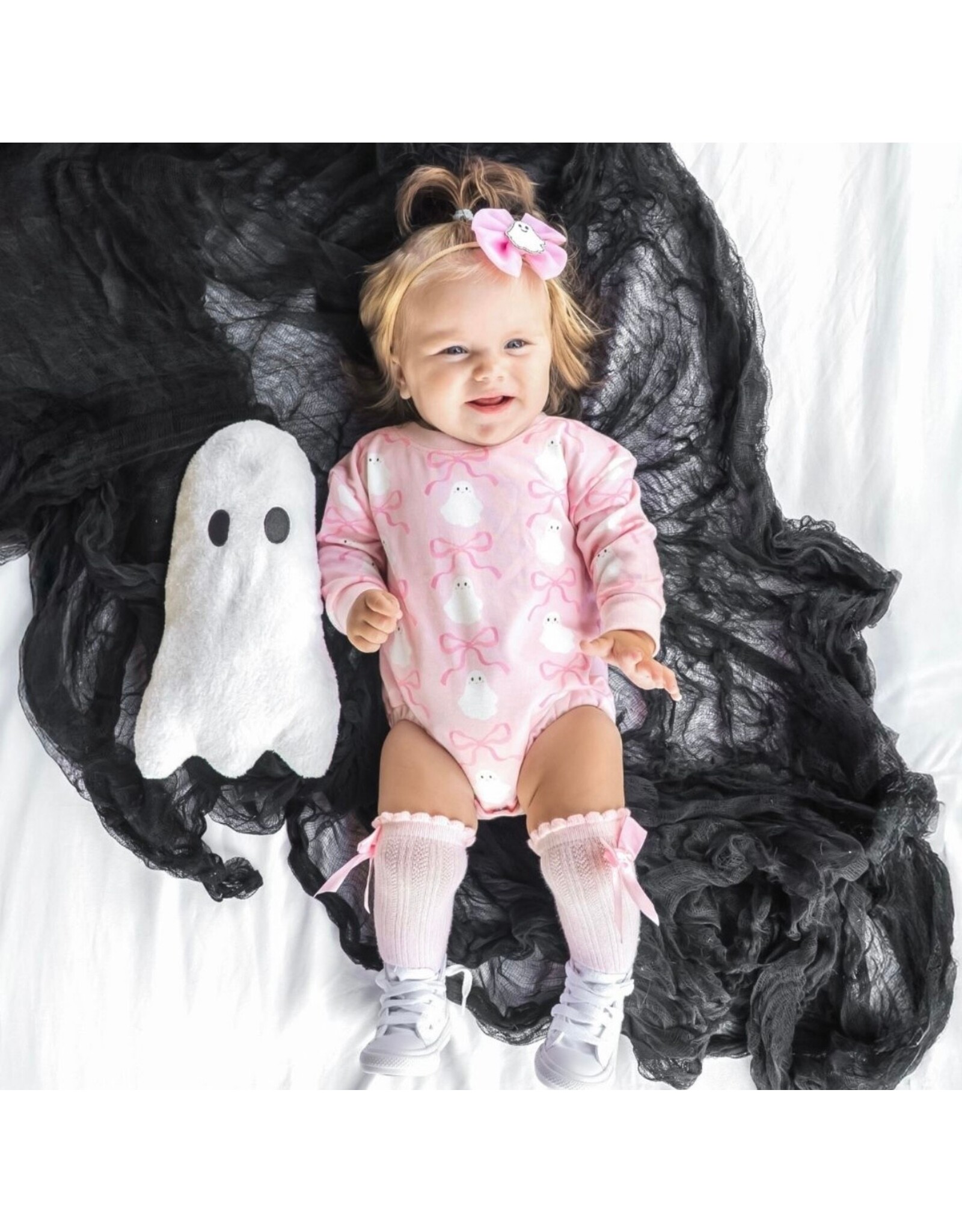 Sweet Wink- Coquette Tulle Ghost Bow Baby Headband