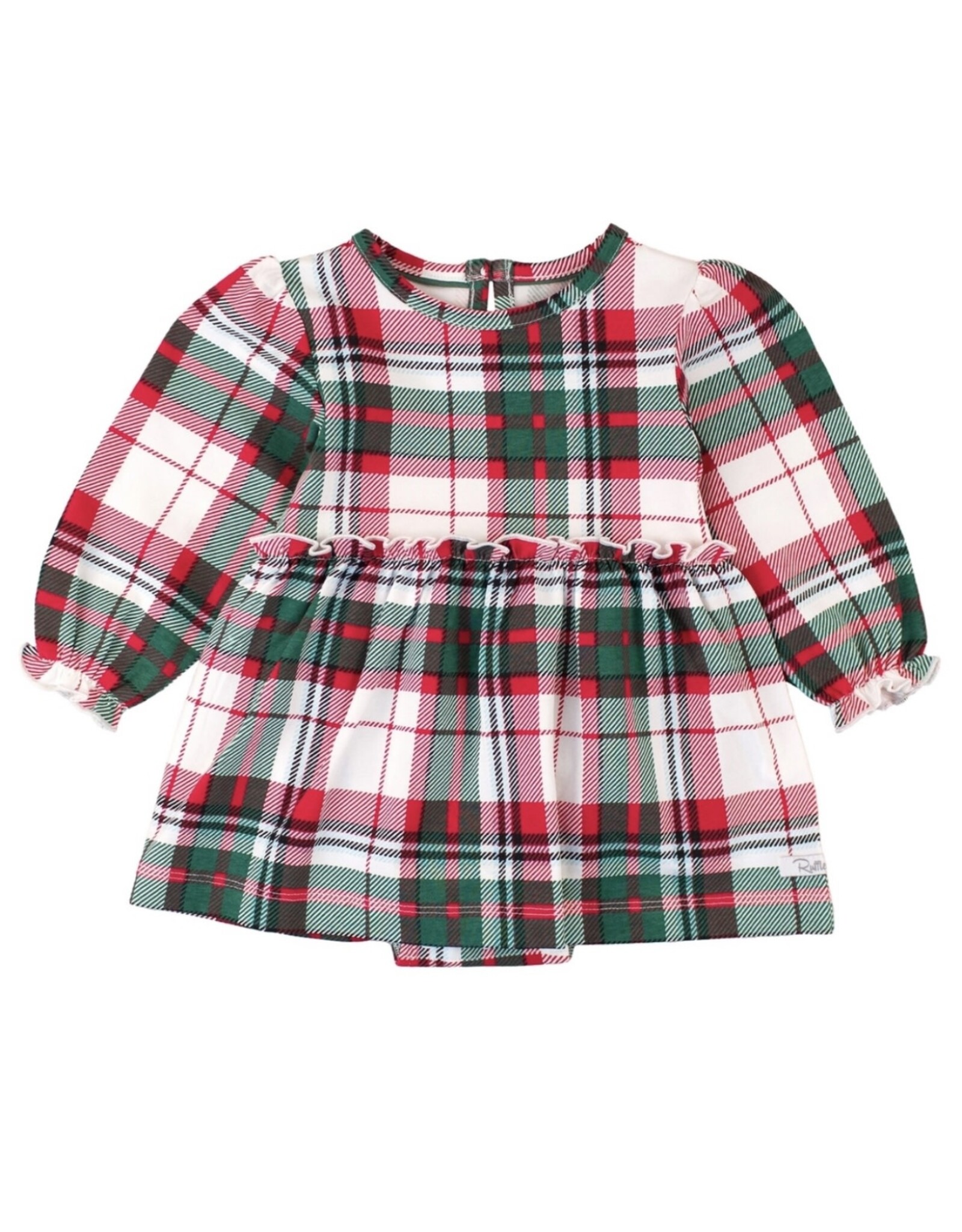 Ruffle Butts Ruffle Butts- Dashing Dreams Plaid Knit Skirted Romper
