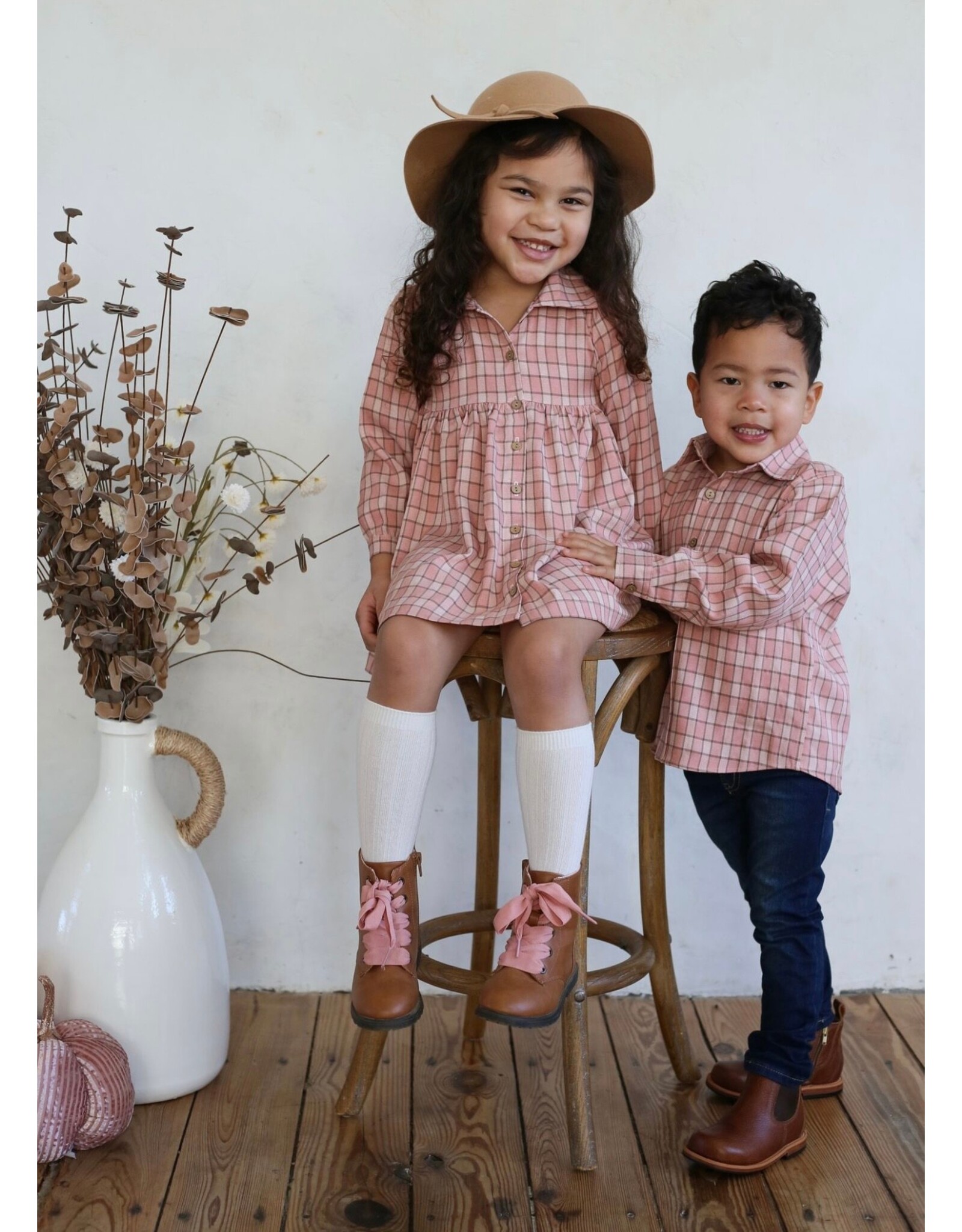 Be Girl Clothing Be Girl- Rose Plaid Button Down