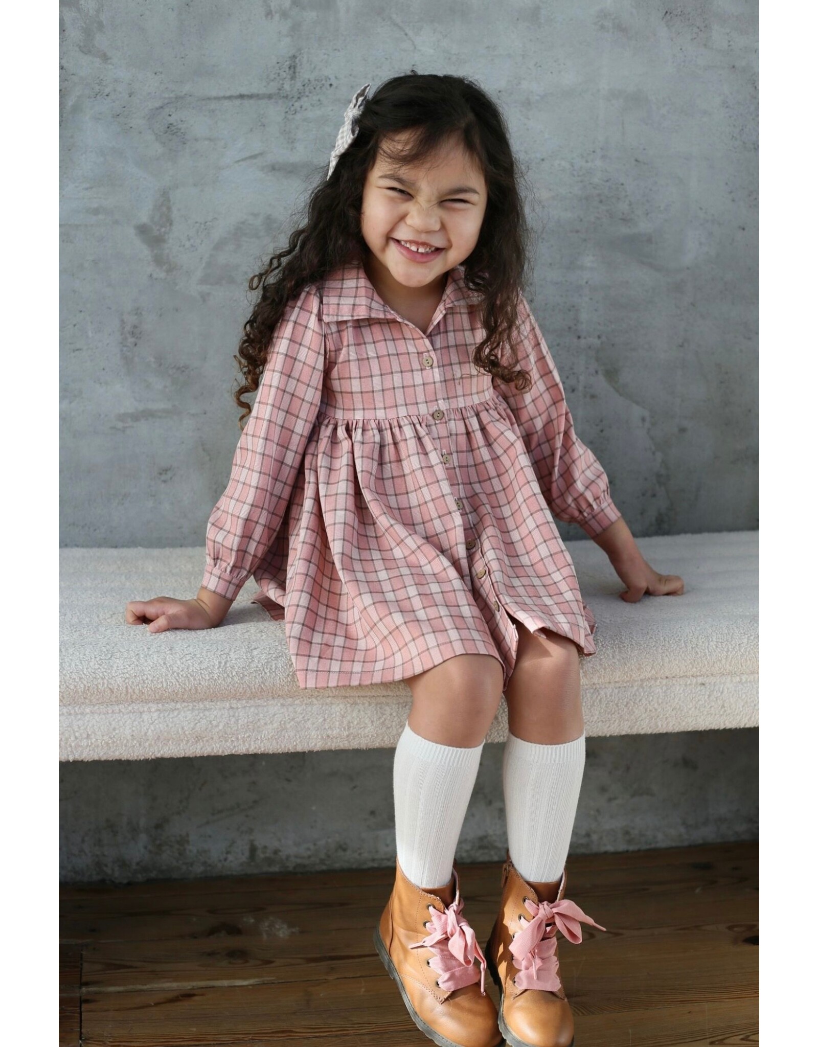 Be Girl Clothing Be Girl- Rose Plaid Collared Dress