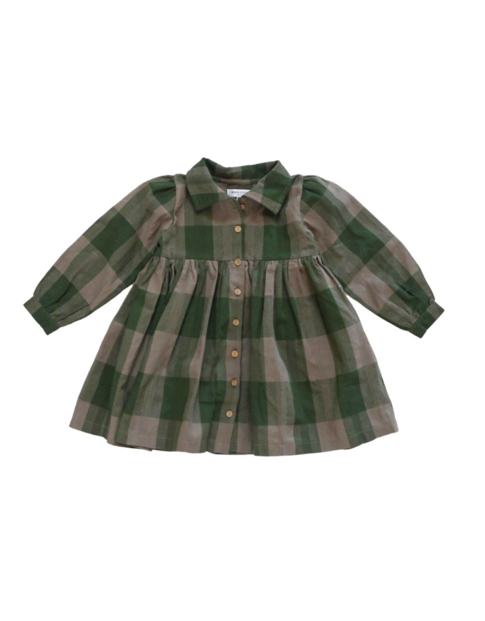 Be Girl Clothing Be Girl- Pine Flannel Collared Dress